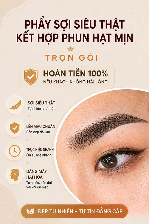 Phẩy Sợi Kết Hợp Hạt Mịn Cho Mày Thưa Tại Luxie