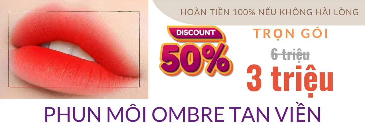 Phun Môi Ombre Tan Viền, Tạo nét xinh tươi, khử thâm dứt điểm