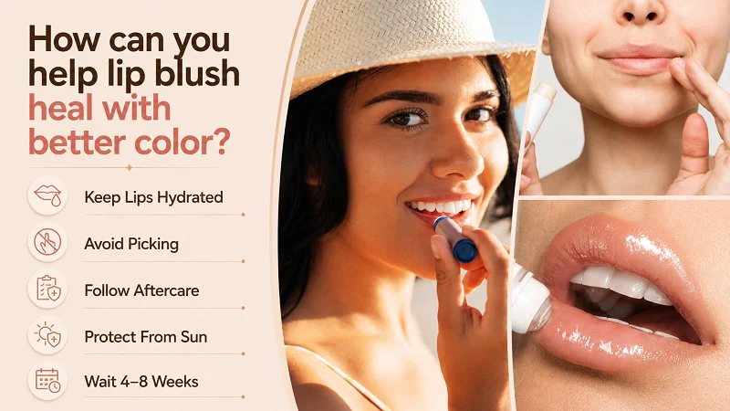 How can you help lip blush heal with better color? How can you help lip blush heal with better color?
