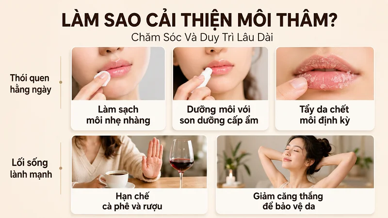Chăm sóc môi đúng cách đôi khi đã giúp nền môi cải thiện một phần. Chăm sóc môi đúng cách đôi khi đã giúp nền môi cải thiện một phần.
