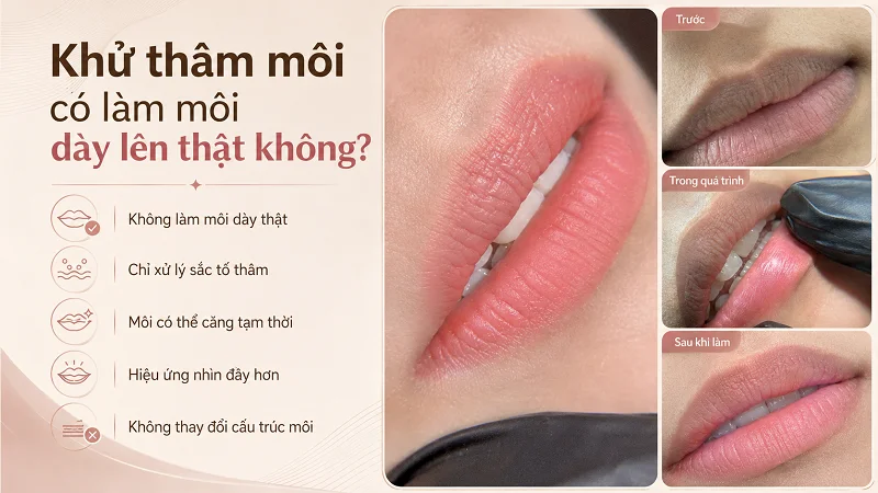 Khử thâm môi có làm môi dày lên thật không? Khử thâm môi có làm môi dày lên thật không?