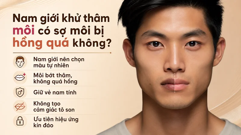 Nam giới khử thâm môi có sợ môi bị hồng quá không? Nam giới khử thâm môi có sợ môi bị hồng quá không?