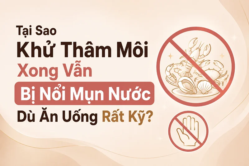 Tại Sao Khử Thâm Môi Xong Vẫn Bị Nổi Mụn Nước Dù Ăn Uống Rất Kỹ?