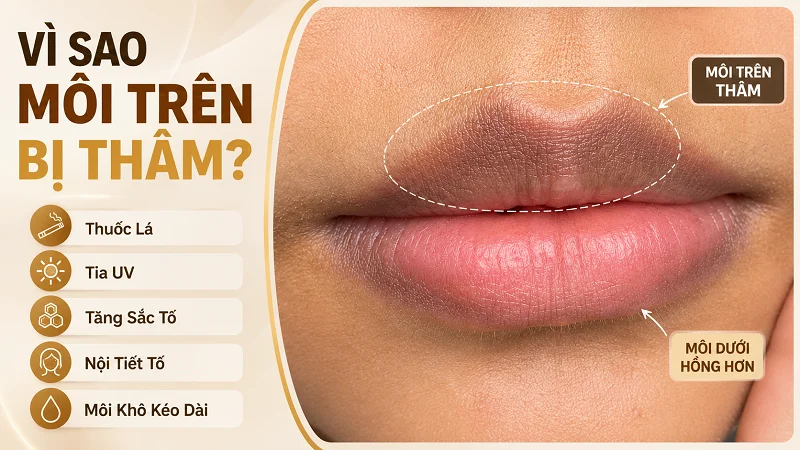 Nguyên nhân nào khiến môi trên bị thâm? Nguyên nhân nào khiến môi trên bị thâm?